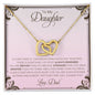 To My Daughter | You Are Braver Than You Believe - Interlocking Hearts necklace